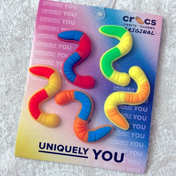 Brand New Crocs Jibbitz Charms 5 Pack Colorful Candy Worms - Picture 5 of 9